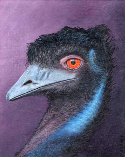 Emu acrylic painting