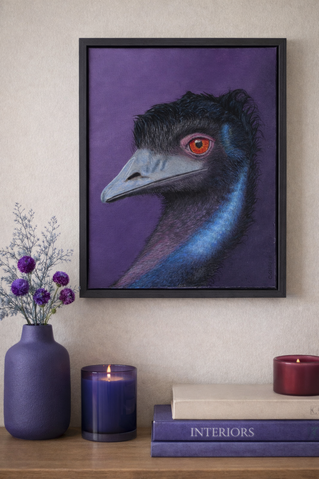 Emu acrylic painting on a wall