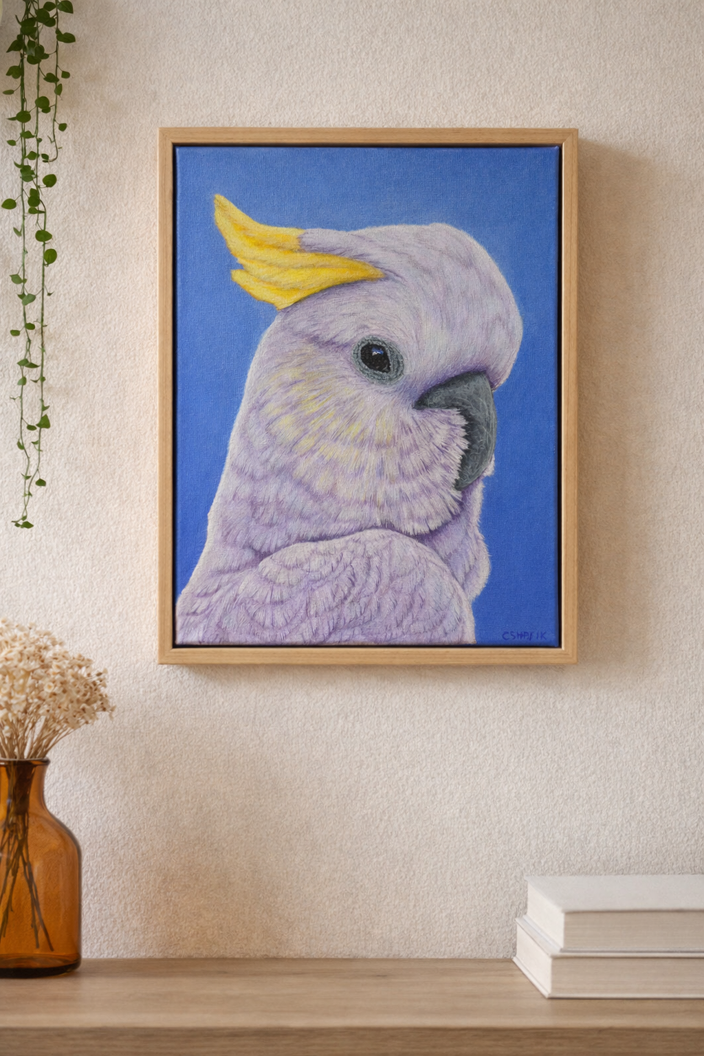  Sulfur Crested Cockatoo Painting on Wall